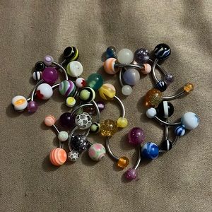 25pcs acrylic ball belly button rings
